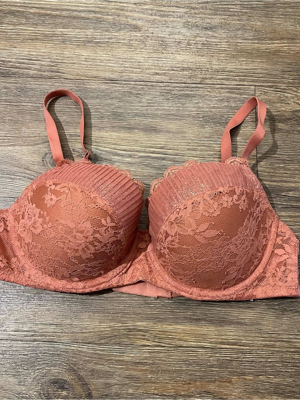 Victoria’s Secret Terracotta Dream Angels Demi Boho Lace Balconette Bra Size 34D